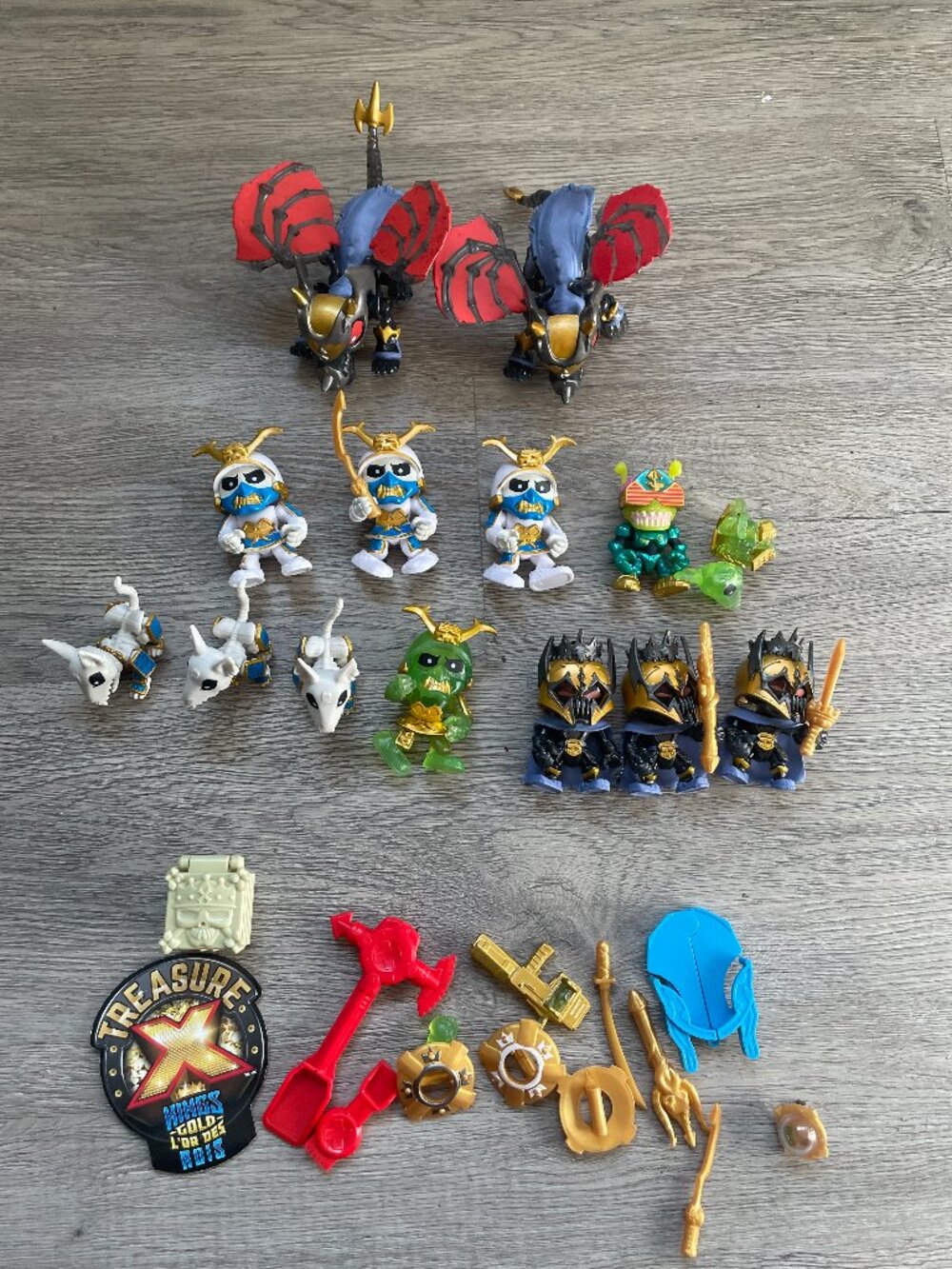 Treasure X Mixed Figure & Accessory Lot Dragons Skeletons Warriors Moose Toys